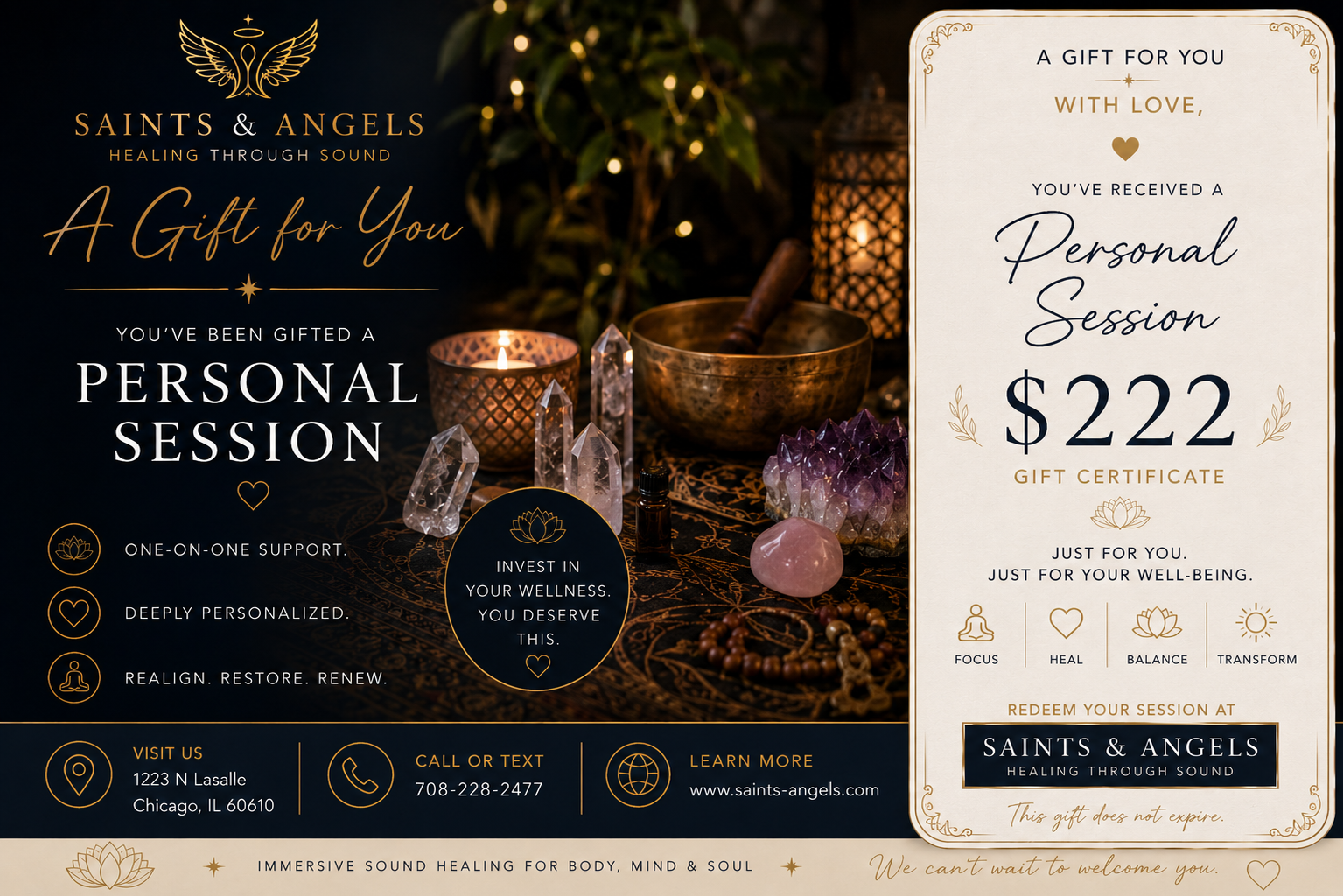 Personal Session gift certificate, $222