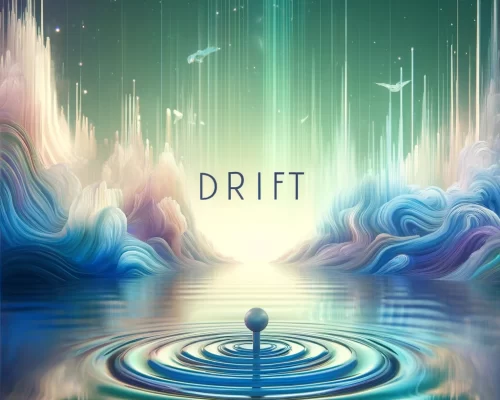 DALL·E 2024-05-19 13.51.52 - An artistic representation of the DRIFT sound healing experience, featuring sound waves merging with water elements. The image shows harmonious sound